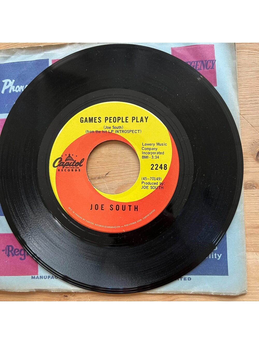 Joe South - Games People Play/Mirror of your Mind 45rpm VG+ R16